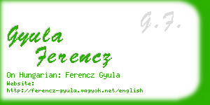 gyula ferencz business card